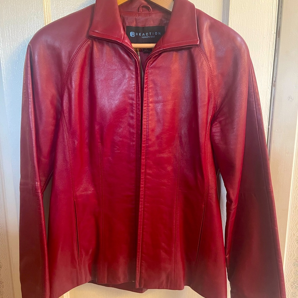 Kenneth Cole Red Leather Jacket
Excellent Condition.  Never been worn.